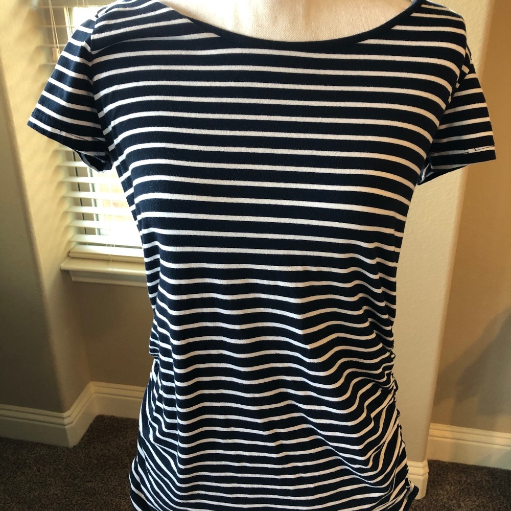 Striped Ruched Maternity Shirt